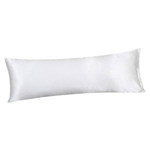 Genérico - Funda De Almohada De Cuerpo Satinado Sin Cremallera 20X54 Pulgadas Para La Piel Del Dormitorio Relajante Blanco