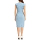 thumbnail image 3 of Vestido tubo sin mangas para el trabajo con volantes, cuello en V y abertura INSPIRE CHIC para mujer XL Azul claro, 3 of 6