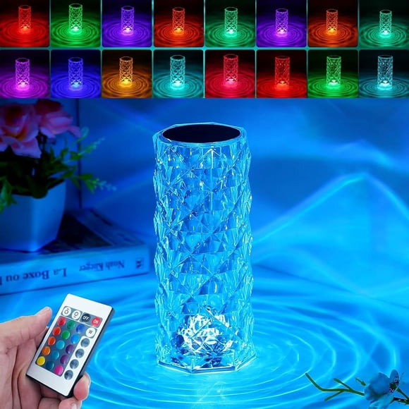 Lámpara de mesa KidoYean RGB de cristal con control táctil y recargable
