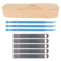 Magideal - 5X Clip De Dobladillo 3 Agujas Con Tablero De Madera Herramientas De Medición De Precisión De 3 Pulgadas Clip De Medición Profesional Para Cortinas De