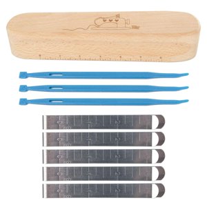 Magideal - 5X Clip De Dobladillo 3 Agujas Con Tablero De Madera Herramientas De Medición De Precisión De 3 Pulgadas Clip De Medición Profesional Para Cortinas De