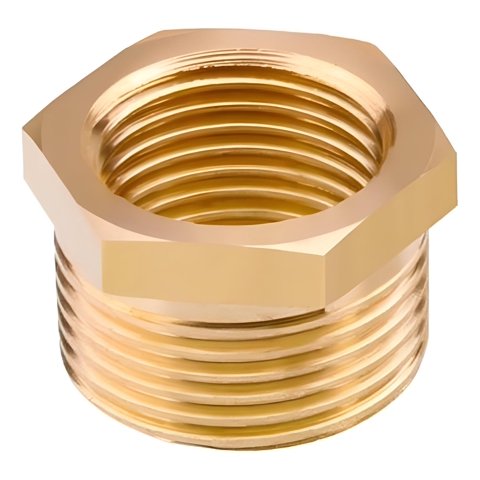 Genérica - Niple Buje Bushing 1/4 Hi- 1/2 He Conector Bronce Manómetro