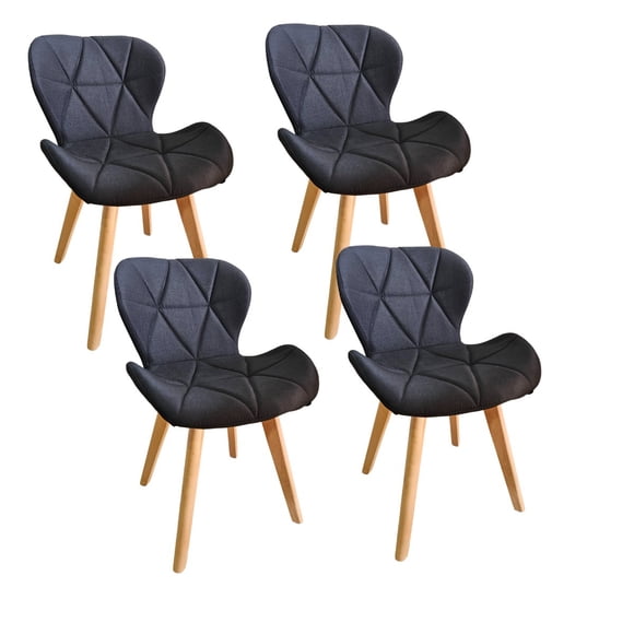Pack 4 Sillas Mariposas Lino Negro