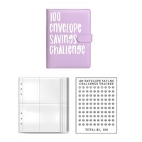 Ioensy - Libreta De Ahorros Con Sobres Carpeta De Desafíos De Ahorro Creativo Para Presupuestar Violeta