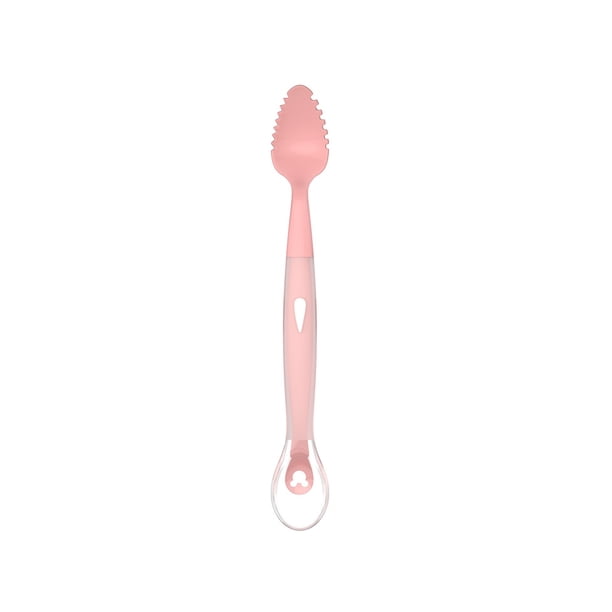 Baby Scraping Spoon Baby PPSU Material Double Ended Fruit Feeding Spoon Children Silicone Feeding Eating Spoon Fork