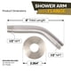 thumbnail image 3 of Brazo de ducha SUPPLYGIANT 20 cm Acero inoxidable con acabado níquel cepillado, 3 of 6