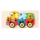 thumbnail image 2 of Rompecabezas de madera Juguetes Montessori Jardín de infantes Preescolar Aprendizaje temprano Rompecabezas para niños pequeños Vehículo Rompecabezas , Coche de ingeniería, 2 of 5