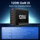 thumbnail image 2 of SGQGS Estación de carga USB‑C GaN de 120 W con 6 puertos – 110‑240 V – Adaptadores EU, UK y US, 2 of 8