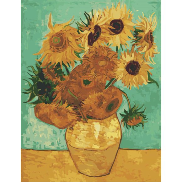 Kit de Pintura por Números Meecaa Girasol Lienzo 40x50 cm
