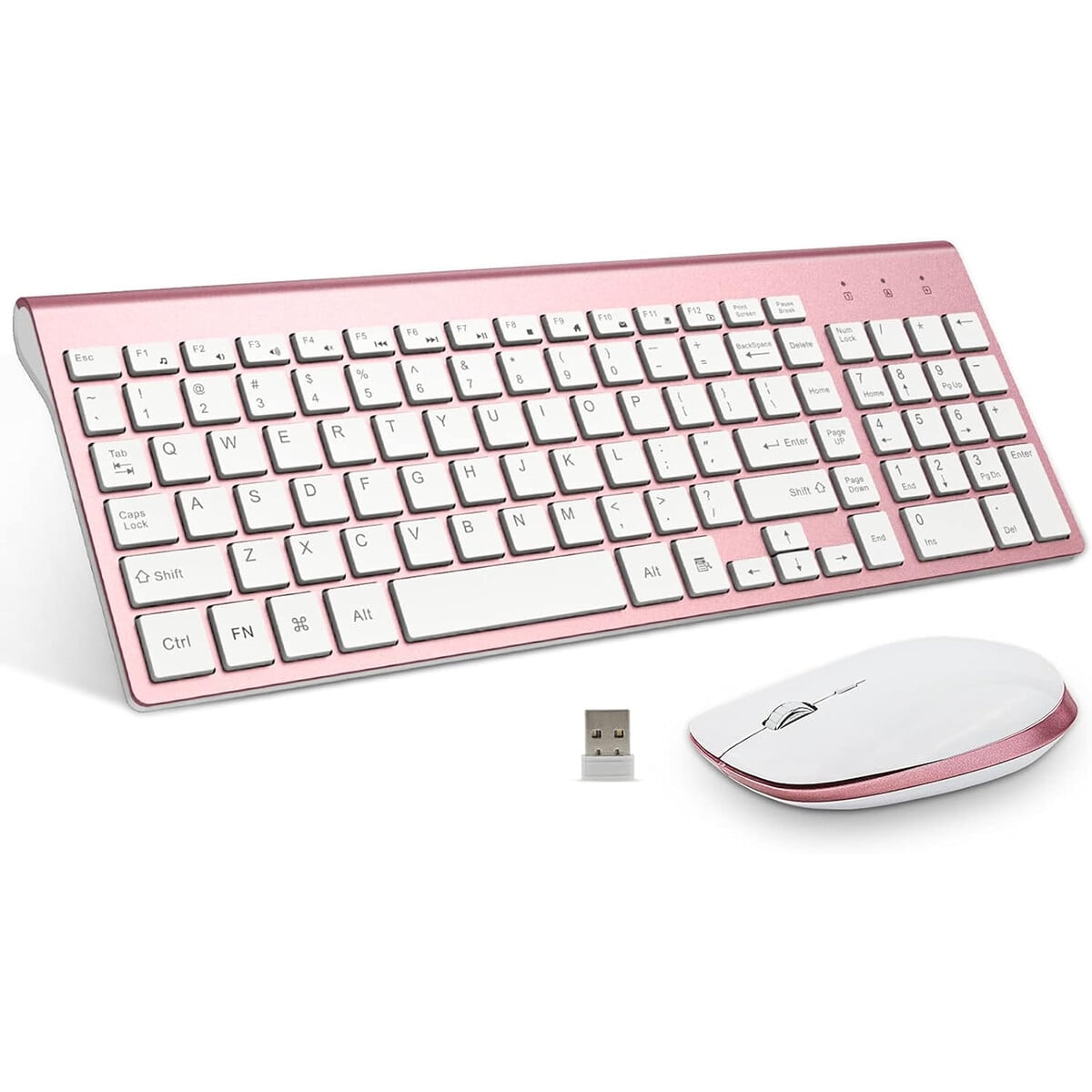 Combo Teclado Mouse Inalámbrico Fenifox Usb 2.4ghz Rosa Silent