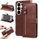 thumbnail image 2 of Funda tipo cartera para Samsung Galaxy S26 Ultra con bolsillo con cremallera y ranuras para tarjetas – Función de soporte Marrón, 2 of 5