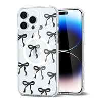 Funda De Teléfono Svanove Para Iphone 14 Pro Clear Bow Black