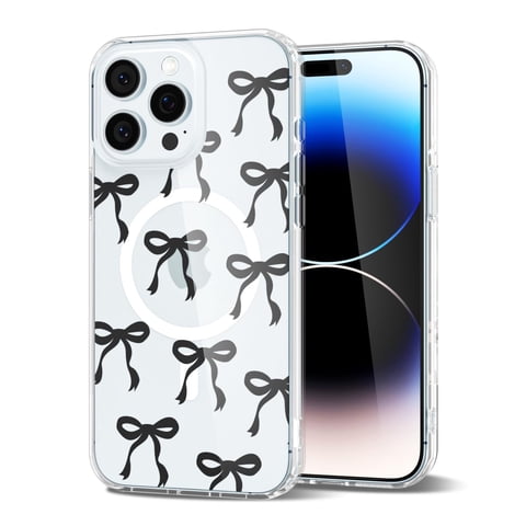 Funda De Teléfono Svanove Para Iphone 14 Pro Clear Bow Black