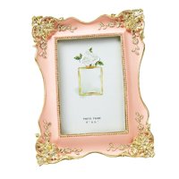 Magideal - Marco De Fotos De Estilo Europeo, Elegante Soporte Para Fotos, Práctico Marco De Fotos Vintage Para El Hogar, Adornos De Mesa Para Galería De Bodas , Rosa