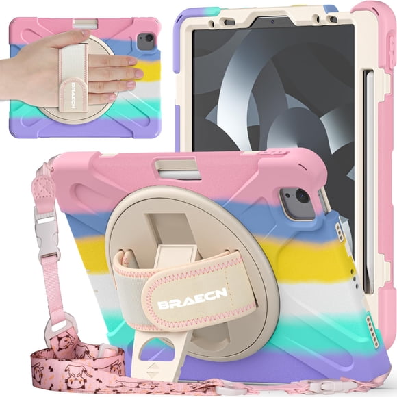 Funda BraencStock Kids para iPad Air de 11 pulgadas con accesorios, color rosa