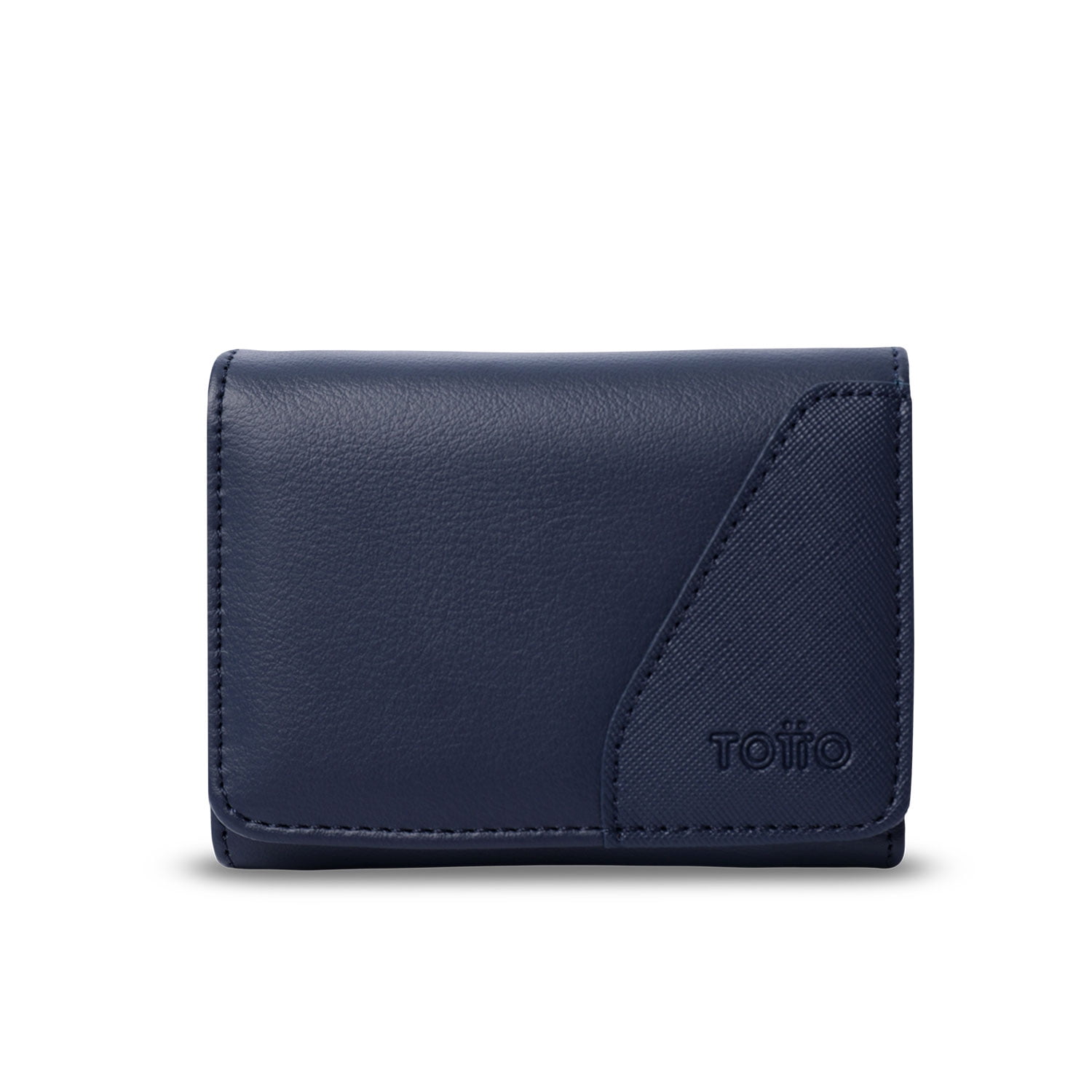 Billetera Totto Hombre Saffiano Sob Con Rfid Blocker Azul