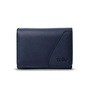 Billetera Totto Hombre Saffiano Sob Con Rfid Blocker Azul