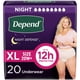 thumbnail image 1 of Ropa interior para incontinencia Depend Night Defense para mujer, XL 20u, 1 of 7
