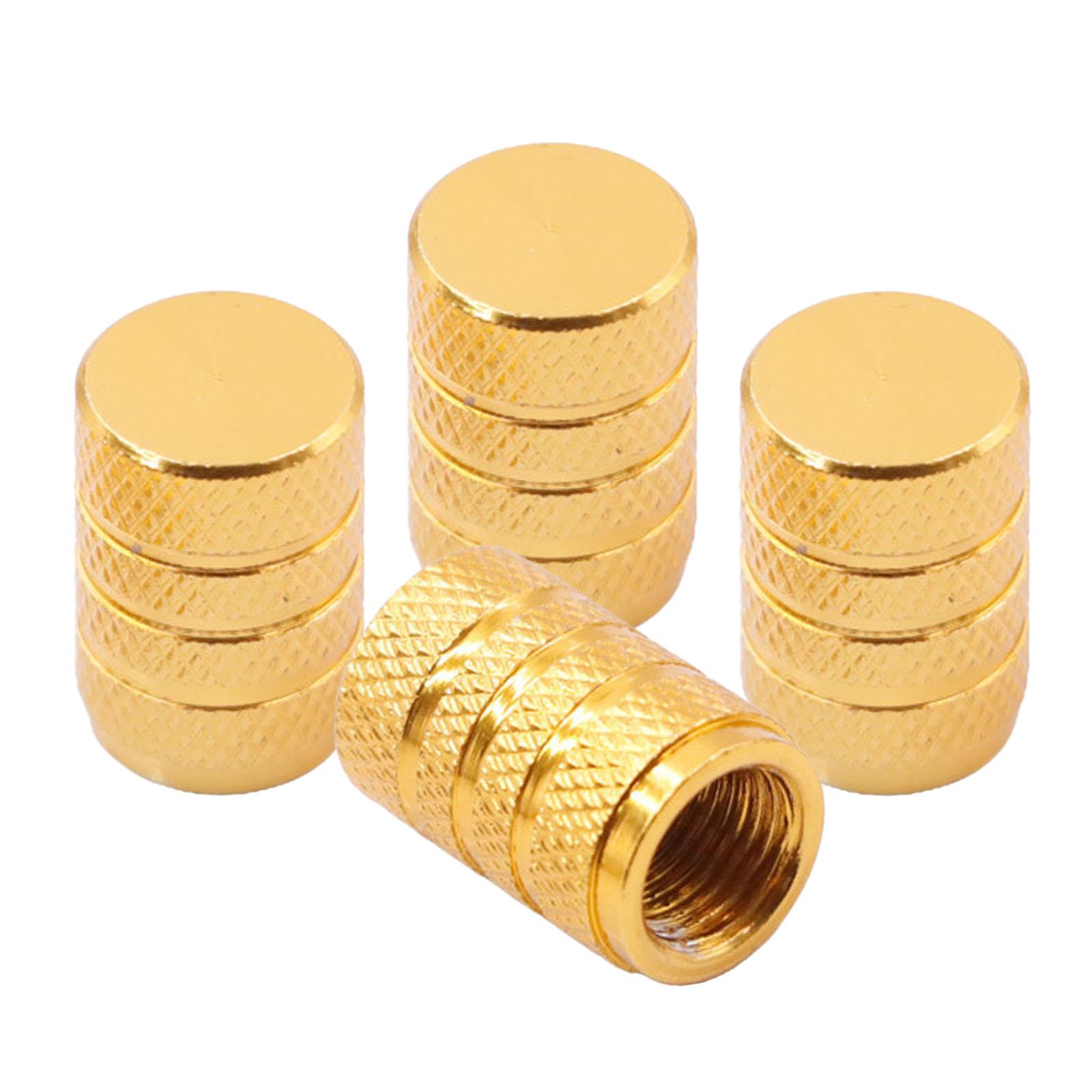 Magideal - 4 Piezas Tapas De Vástago De Válvula De Neumático Tapas De Aire De Neumático A Prueba De Polvo Con Anillo De Goma O Cubiertas De Vástago De Aleación Oro