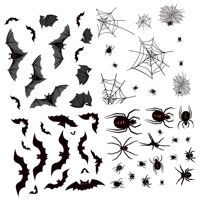 Magideal - Pegatinas De Murciélago De Halloween, Ventana De Miedo, Película Adhesiva Estática, Decoración De Pared Gótica Espeluznante, Telaraña, Murciélago Para