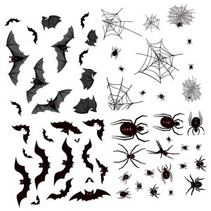 Magideal - Pegatinas De Murciélago De Halloween, Ventana De Miedo, Película Adhesiva Estática, Decoración De Pared Gótica Espeluznante, Telaraña, Murciélago Para