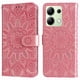 thumbnail image 1 of Funda tipo cartera FOXDOCK para Xiaomi Redmi Note 13 4G , diseño girasol en relieve, cuero PU, cierre magnético, soporte y tarjetero, 1 of 5