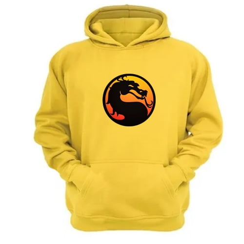 Genérico - Polerón Canguro Mortal Kombat Amarillo Talla Xs Unisex