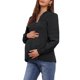 thumbnail image 4 of INSPIRE CHIC Camisas de Maternidad para Mujeres con Botones, Manga Larga, Jacquard de Algodón, Blusa Semi Transparente para Trabajo y Oficina, M Negro, 4 of 6