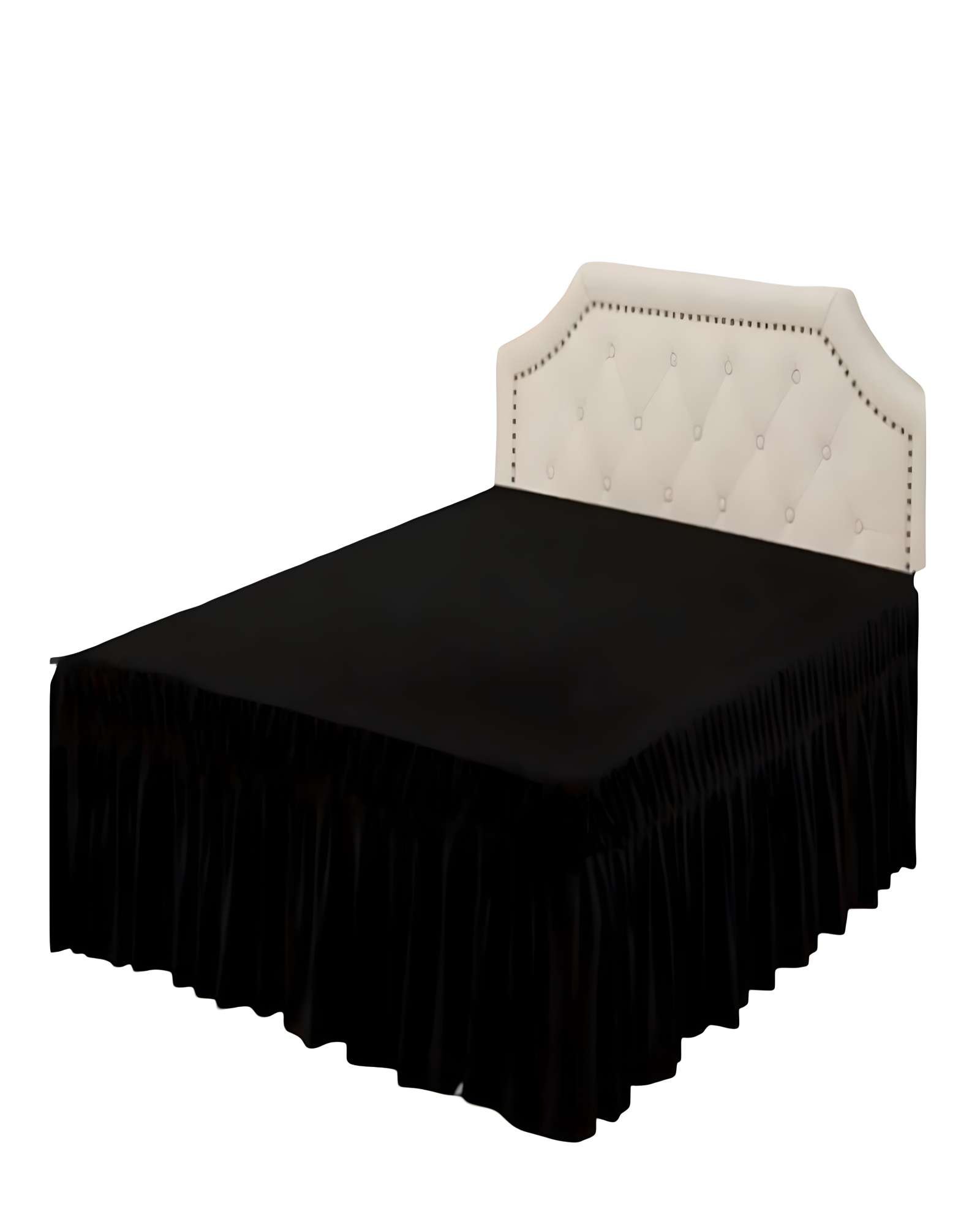 Genérico - Faldon De Cama Sin Funda Plaza Y Media Negro