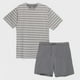 thumbnail image 1 of Pijama Corto Hombre Cuello Redondo Gris, 1 of 5