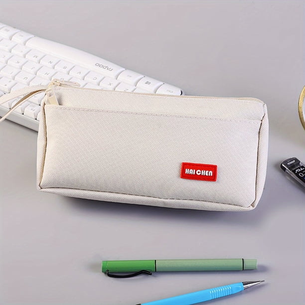 Large Capacity Canvas Pencil Case - Stylish and Durable Stationery Bag for Organizing Your Supplies