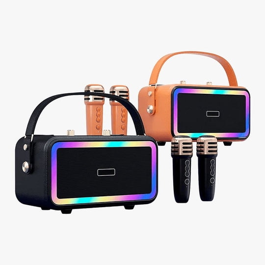 Leonimport - Parlante Karaoke Portatil Bluetooth Con Micrófono Luces De Colores