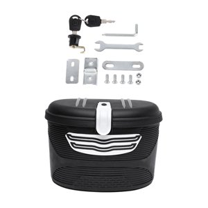 Ioensy - Canasta De Bicicleta Eléctrica Con Cerradura Con Bolso De Revestimiento Para Andar En Bicicleta Ciclismo De Bicicleta De Calle Blanca L