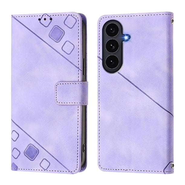 Funda Cartera para Samsung Galaxy S25 FE con Soporte y Ranuras, Resistente a Golpes y Rayones Morado