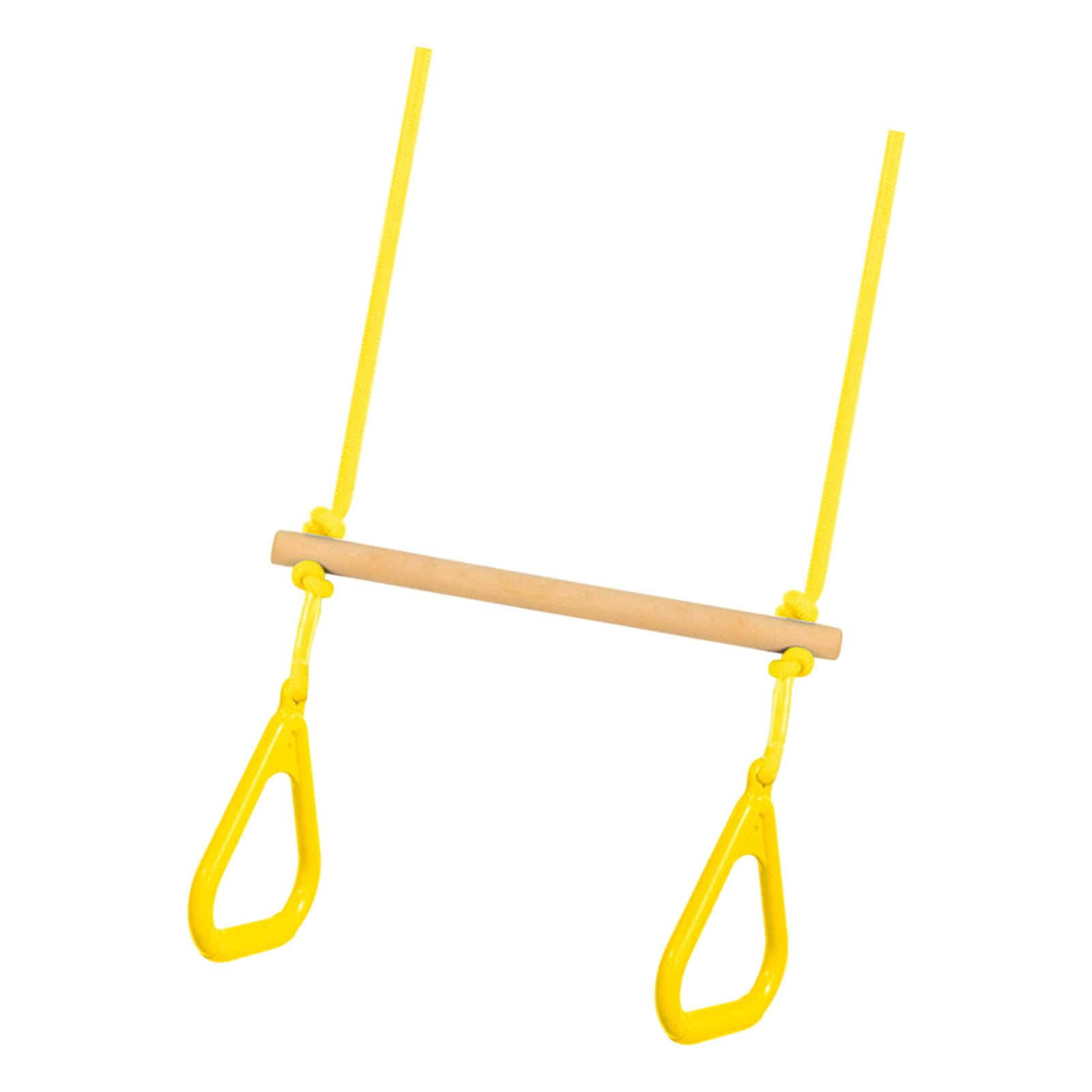 Magideal - Barra De Columpio Con Anillas De Gimnasia, Juego De Barra De Mono, Capacidad De Carga 150 Kg, Zona De Juegos Amarillo