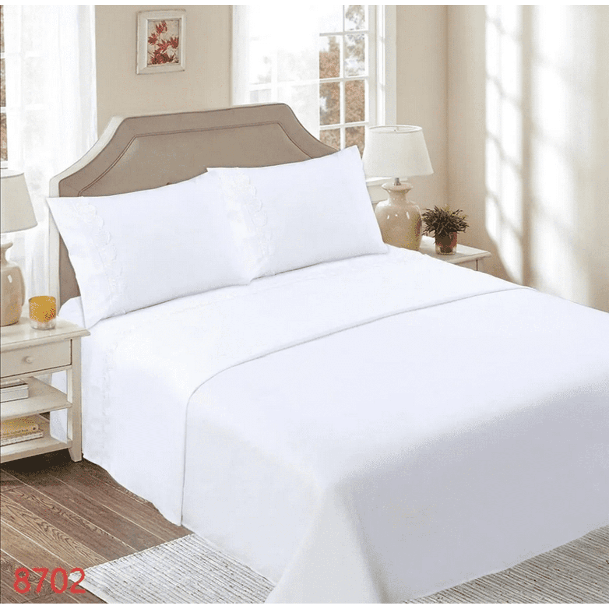 Genérico - Juego Sabana 1.5 Plaza Con Broderie Varios Colores