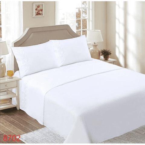 Genérico - Juego Sabana 1.5 Plaza Con Broderie Varios Colores