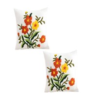 Genérico - Pack De 2 Fundas De Cojin Bordadas 45X45Cm Blanco 15