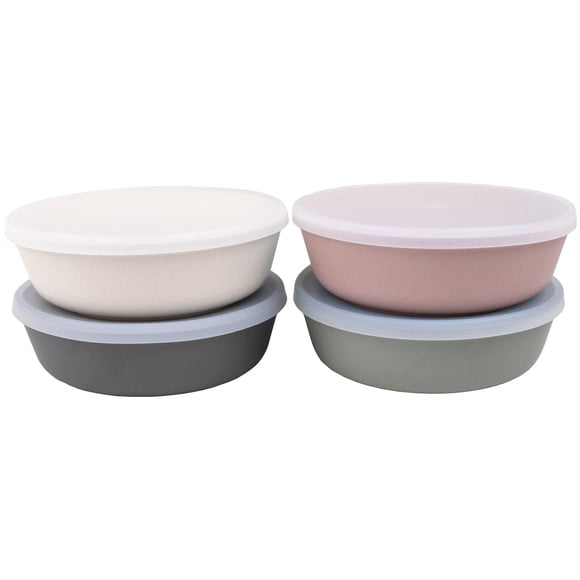 Juego de 4 cuencos Bamboo Kids WeeSprout con tapas para lavavajillas de 450 ml