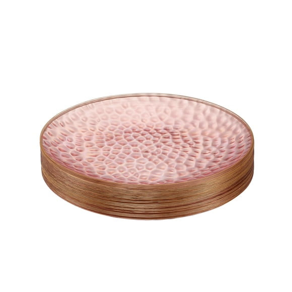 Platos desechables de plástico PLASTICPRO, color rosa martillado, 18 cm, 30 unidades