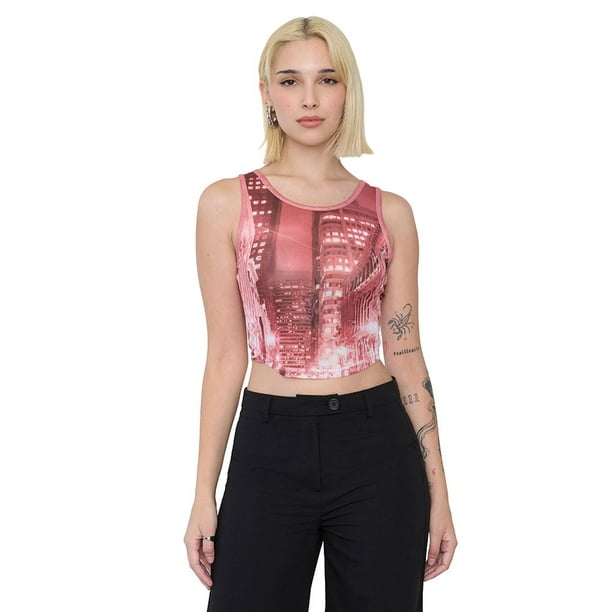 Polera Mujer Malla Sin Mangas Multicolor Corona