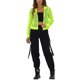 thumbnail image 2 of INSPIRE CHIC Chaqueta con puños acanalados para mujer Sudadera con capucha Chaqueta bomber de malla M Amarillo neón, 2 of 6