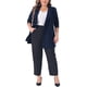 thumbnail image 2 of Agnes Orinda Blazers de Mujer Tallas Grandes Solapa Botón con Bolsillos Chaquetas de Trabajo Blazer 5X Azul Marino, 2 of 7