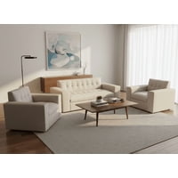 Muebles New - Juego De Living Tres Cuerpos Beige Lino