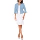 thumbnail image 2 of INSPIRE CHIC Elegante Blazer Corto para Mujeres Regreso a Clases Atuendo de Maestra Abierto al Frente Sin Cuello Manga 3/4 Chaqueta de Traje de Negocios Peplum XL Azul, 2 of 6