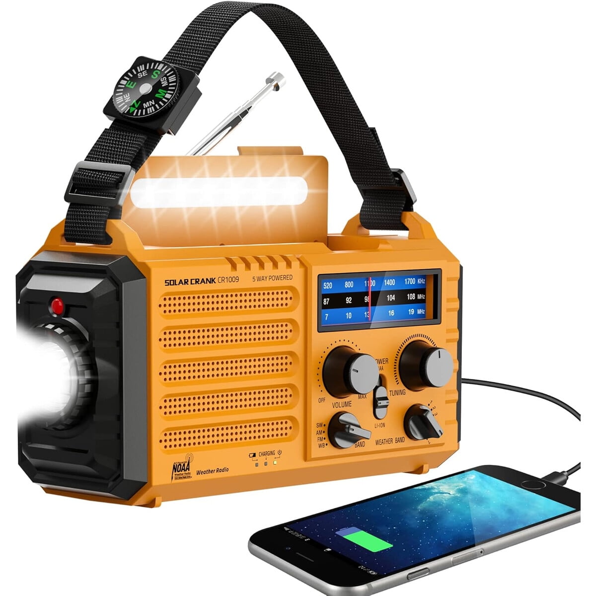 Bestway - Radio Emergencia Cr1009 5000mah Noaa Solar Led