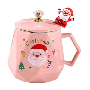 Bothyi - Taza De Café Navideña, Taza Para Beber, Tazas De Agua Reutilizables Para La Cocina Del Restaurante, Color Rosa