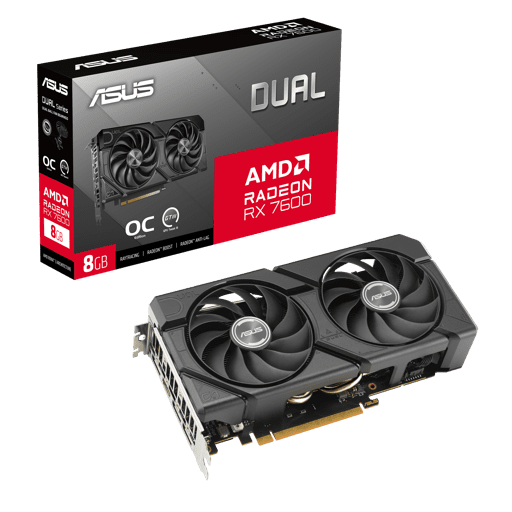 Tarjeta De Video Asus Dual Radeon Rx 7600 Evo Oc Edition, 8gb Gddr6, 128-bit, Pci-e 4.0