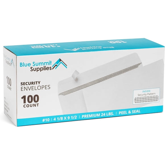 Sobres Blue Summit No. 10 autoadhesivos, 100 unidades
