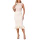 thumbnail image 2 of INSPIRE CHIC Falda de punto de sirena para mujer, cintura alta elástica, ajustada, casual, cola de pez, suéter, midi, S Beige, 2 of 6